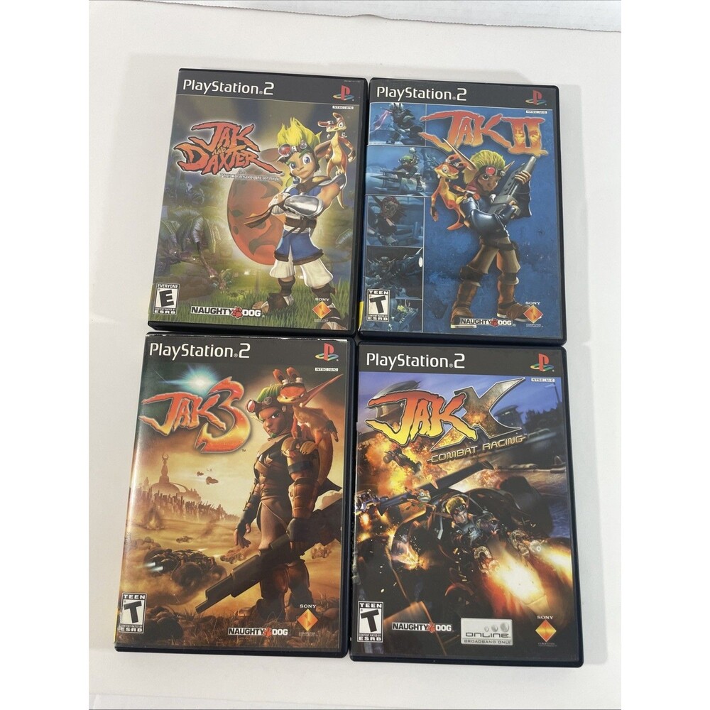 PS2 Jak and Daxter Collection 4 Games Lot Jak II Jak 3 Jak X Combat Racing